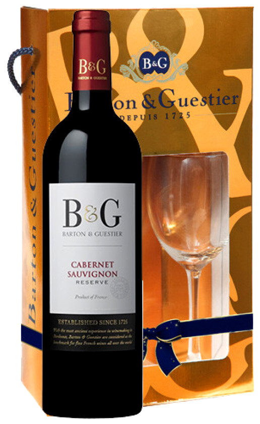 Barton Guestier Reserve Cabernet Sauvignon Pays d'Oc gift box with glass