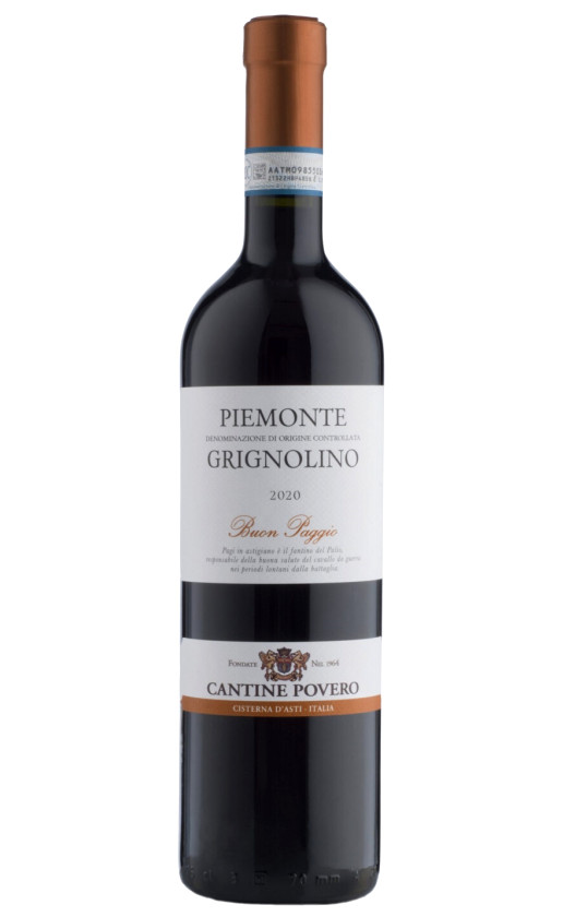 Cantine Povero Grignolino Buon Paggio Piemonte 2020