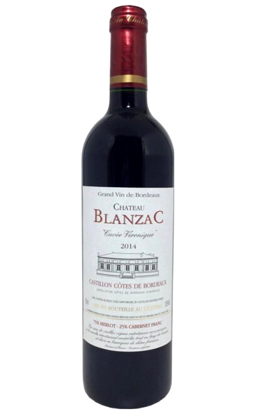 Chateau Blanzac Cuvee Veronique Castillon Cotes de Bordeaux 2014