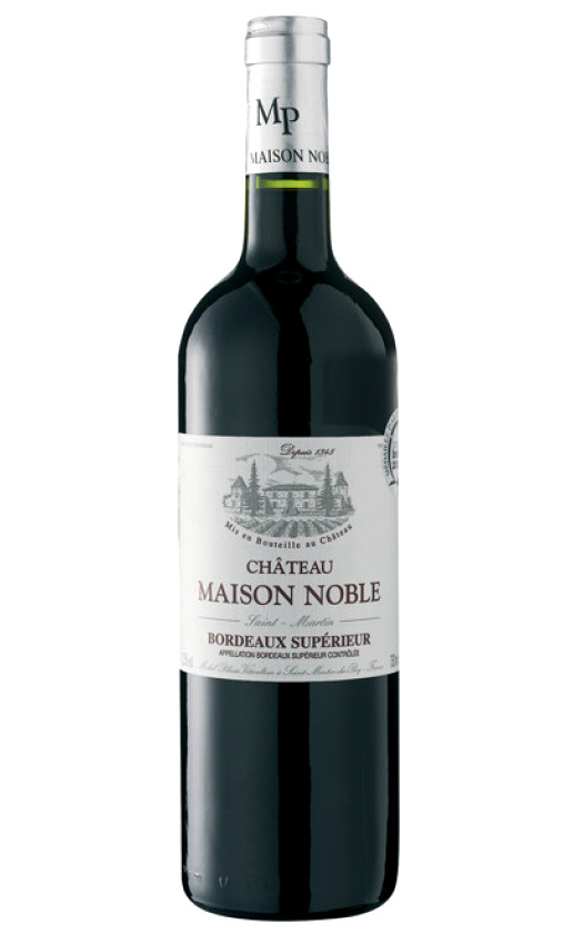 Chateau Maison Noble Cuvee Saint-Martin Rouge Bordeaux Superieur 2009