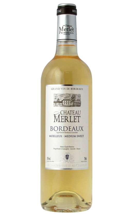 Chateau Merlet Bordeaux 2010 medium-sweet
