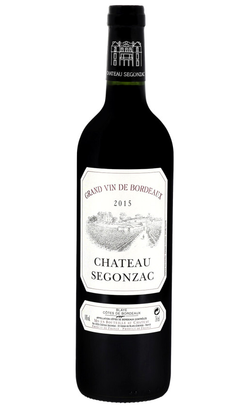 Chateau Segonzac Blaye Cotes de Bordeaux 2015