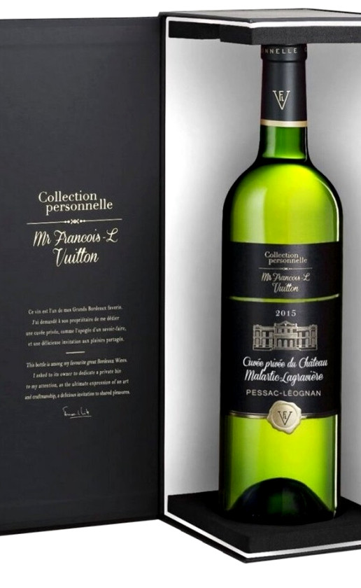 Collection personnelle. Mr Francois-L Vuitton Cuvee Privee du Chateau Malartic-Lagraviere Blanc Pessac-Leognan 2015 gift box