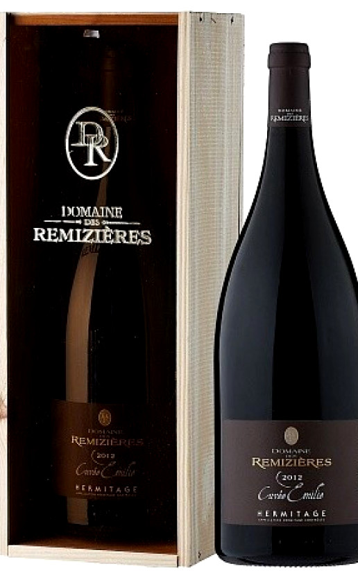 Domaine des Remizieres Cuvee Emilie Hermitage Rouge 2014 wooden box
