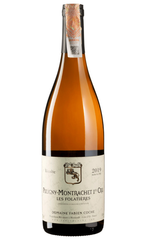 Domaine Fabien Coche Puligny-Montrachet Premier Cru Les Folatieres 2019