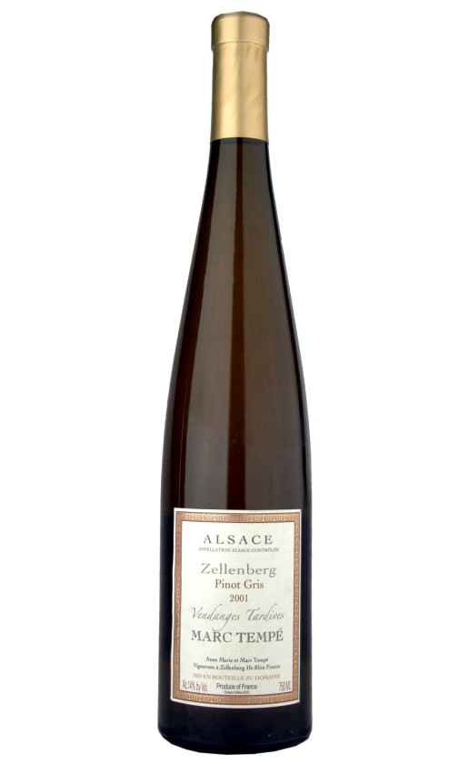 Domaine Marc Tempe Pinot Gris Zellenberg Vendanges Tardives 2001