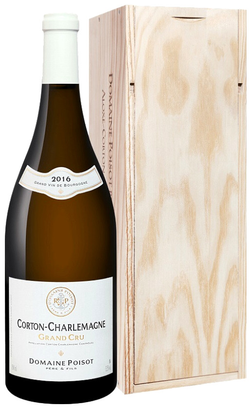 Domaine Poisot Pere et Fils Corton-Charlemagne Grand Cru 2016 wooden box