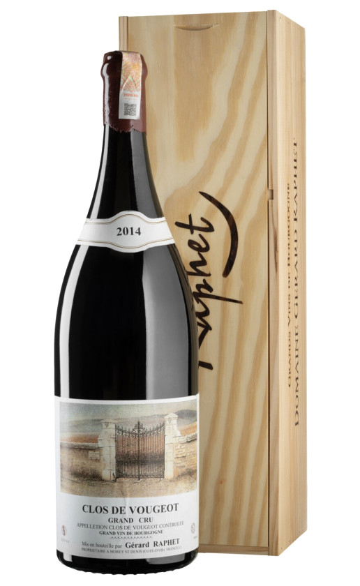 Gerard Raphet Clos Vougeot Grand Cru 2014 wooden box