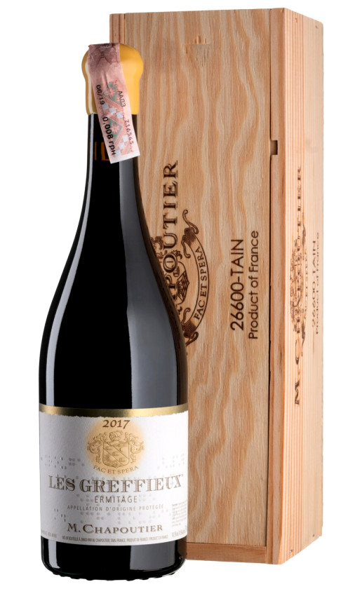 M. Chapoutier Ermitage Les Greffieux 2017 wooden box