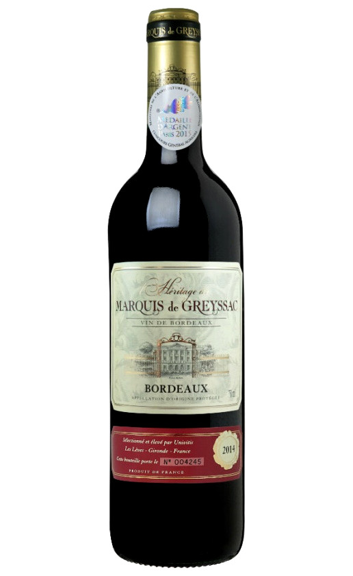 Marquis de Greyssac Bordeaux Rouge 2016
