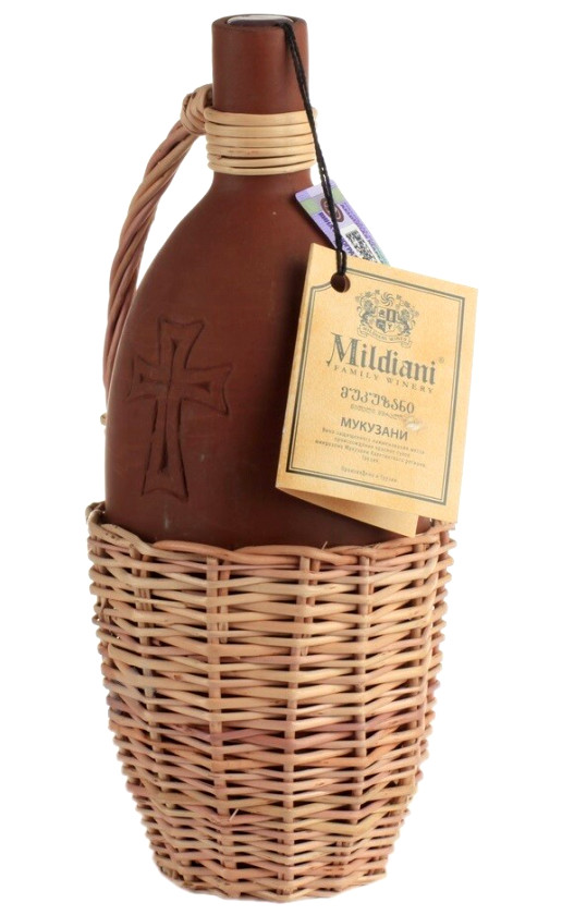 Mildiani Mukuzani ceramic bottle Pletenka s krestom