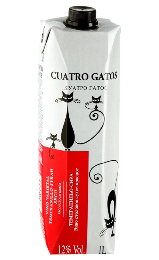 Navarro Lopez Cuatro Gatos Tempranillo-Syrah Tetra Prism