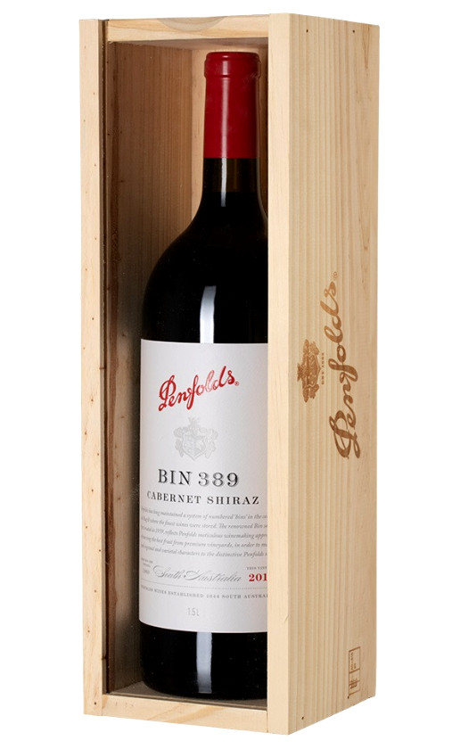 Penfolds Bin 389 Cabernet Shiraz 2017 wooden box