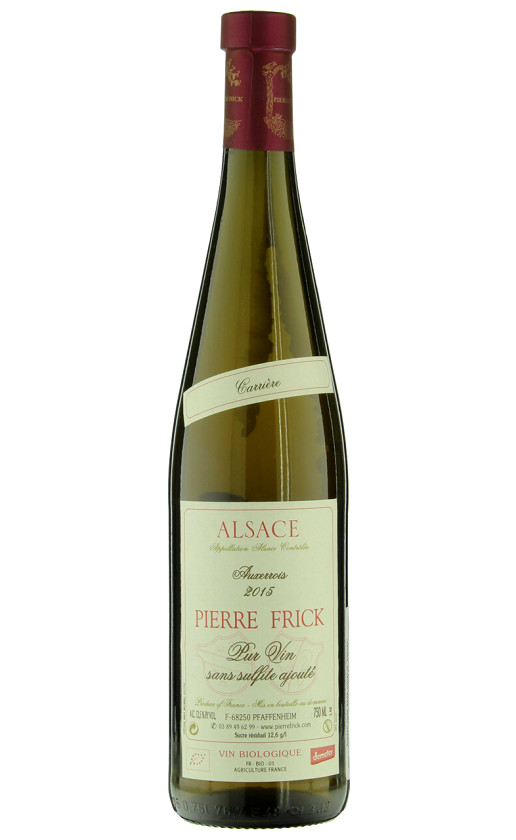Pierre Frick Auxerrois Carriere Alsace 2015