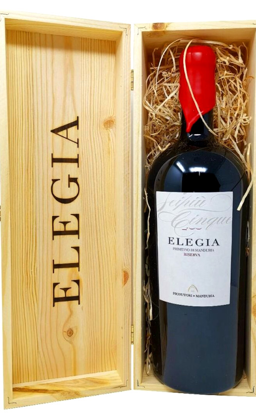 Produttori di Manduria Elegia Riserva Primitivo di Manduria 2017 wooden box