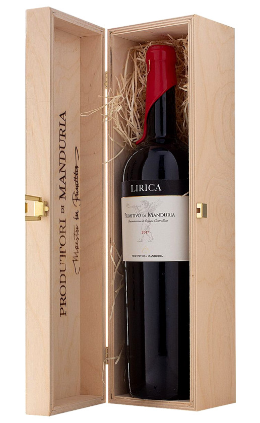 Produttori di Manduria Lirica Riserva Primitivo di Manduria 2017 wooden box
