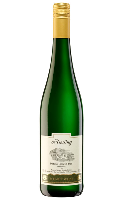Schmitt Sohne Riesling Medium Dry Landwein Rhein 2020