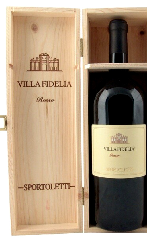 Sportoletti Villa Fidelia Rosso 2012 wooden box