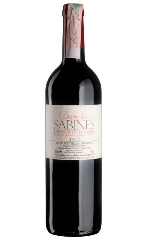 Thunevin Domaine des Sabines Lalande de Pomerol 2015