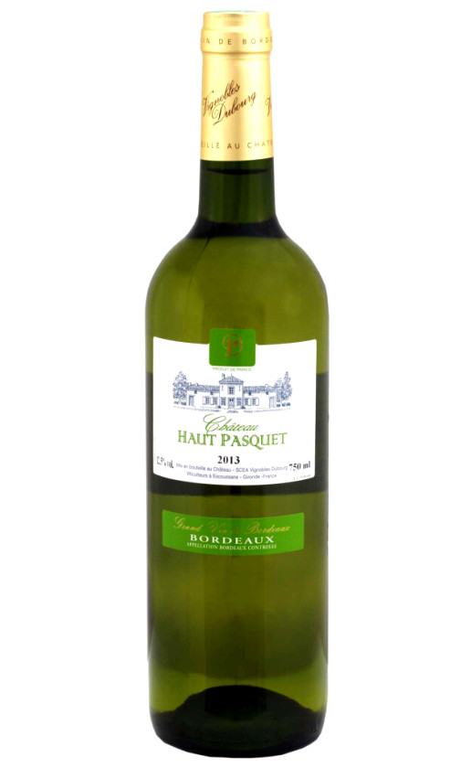 Vignobles Dubourg Chateau Haut Pasquet Blanc Bordeaux 2013
