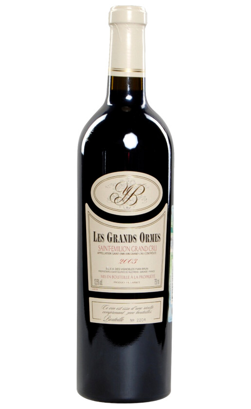Yvan Brun Les Grands Ormes Saint-Emilion 2003